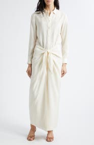 Emporio Armani Long Sleeve Techno Rayon Maxi Dress