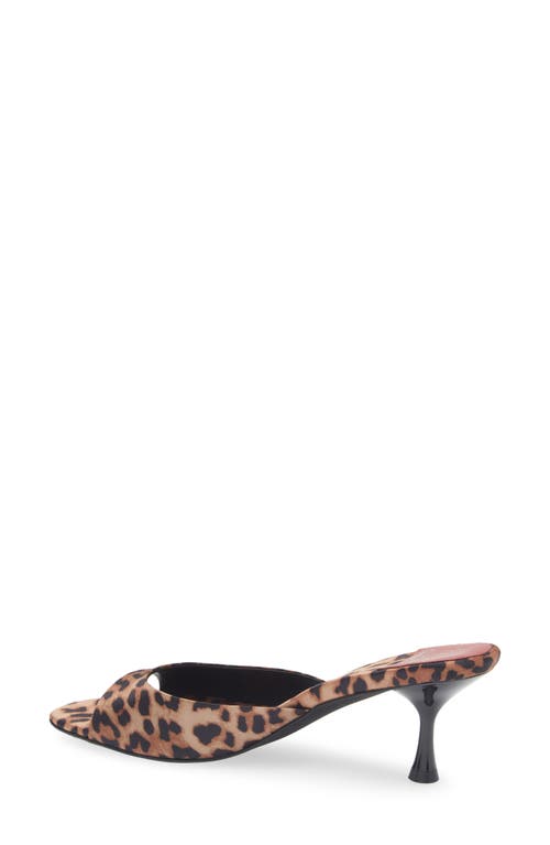 Jeffrey Campbell Spy-kid Slide Sandal In Beige Black Cheetah Satin