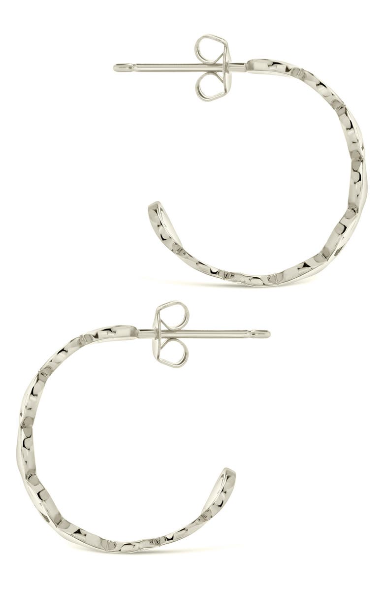 Sterling Forever Smile Hoop Earrings, Alternate, color, 
