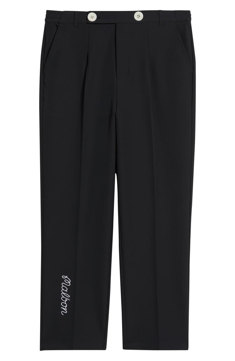 Malbon Golf Oliver Pleated Straight Leg Pants, Alternate, color, Black