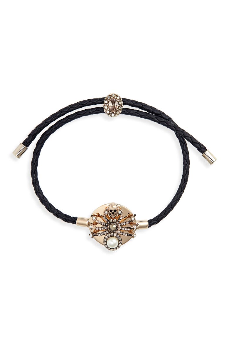 Alexander McQueen Spider Bracelet, Main, color, BLACK/ SILVER