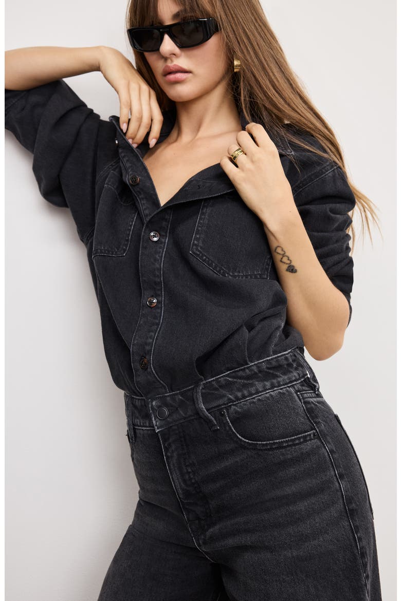 Denim Jumpsuit, Alternate, color, BLACK389