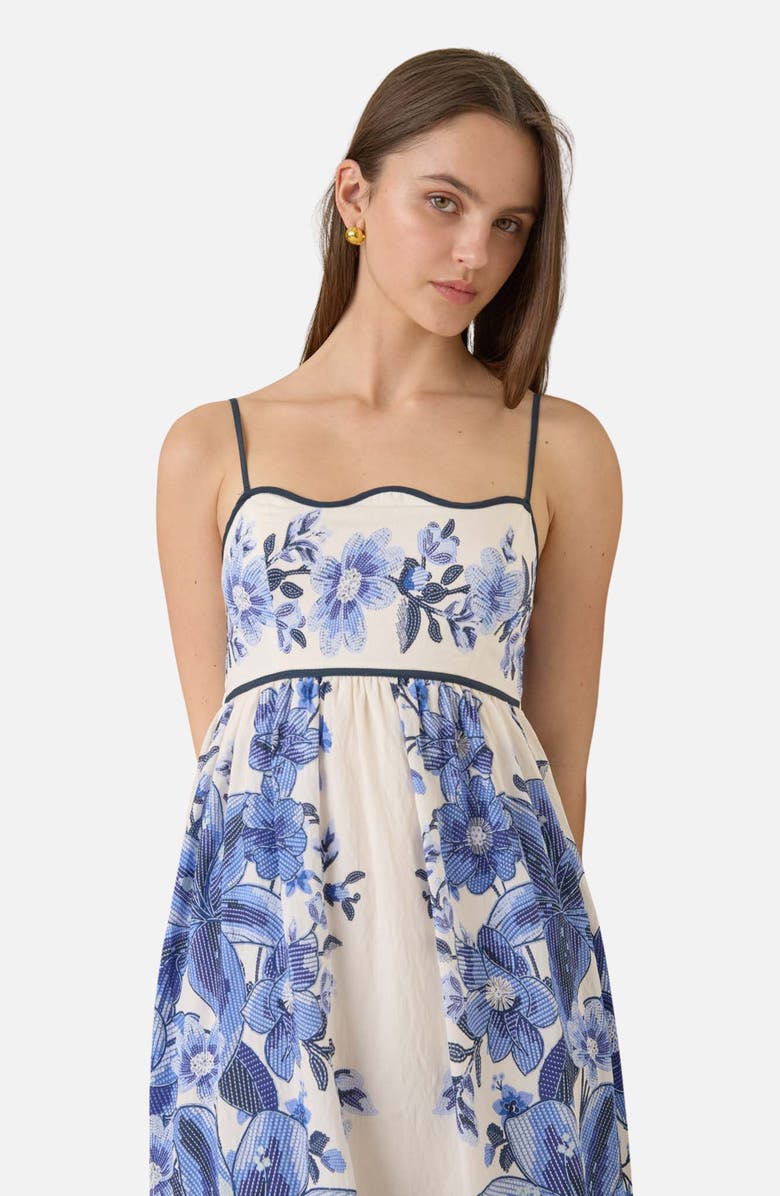 Blu Pepper Floral Empire Waist Midi Sundress, Alternate, color, Blue