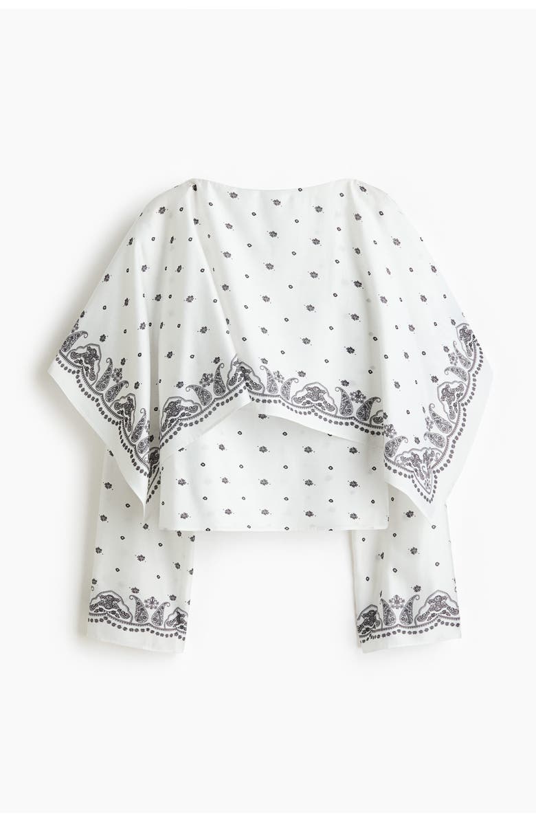 H&M Layered blouse, Alternate, color, White/Paisley-Patterned