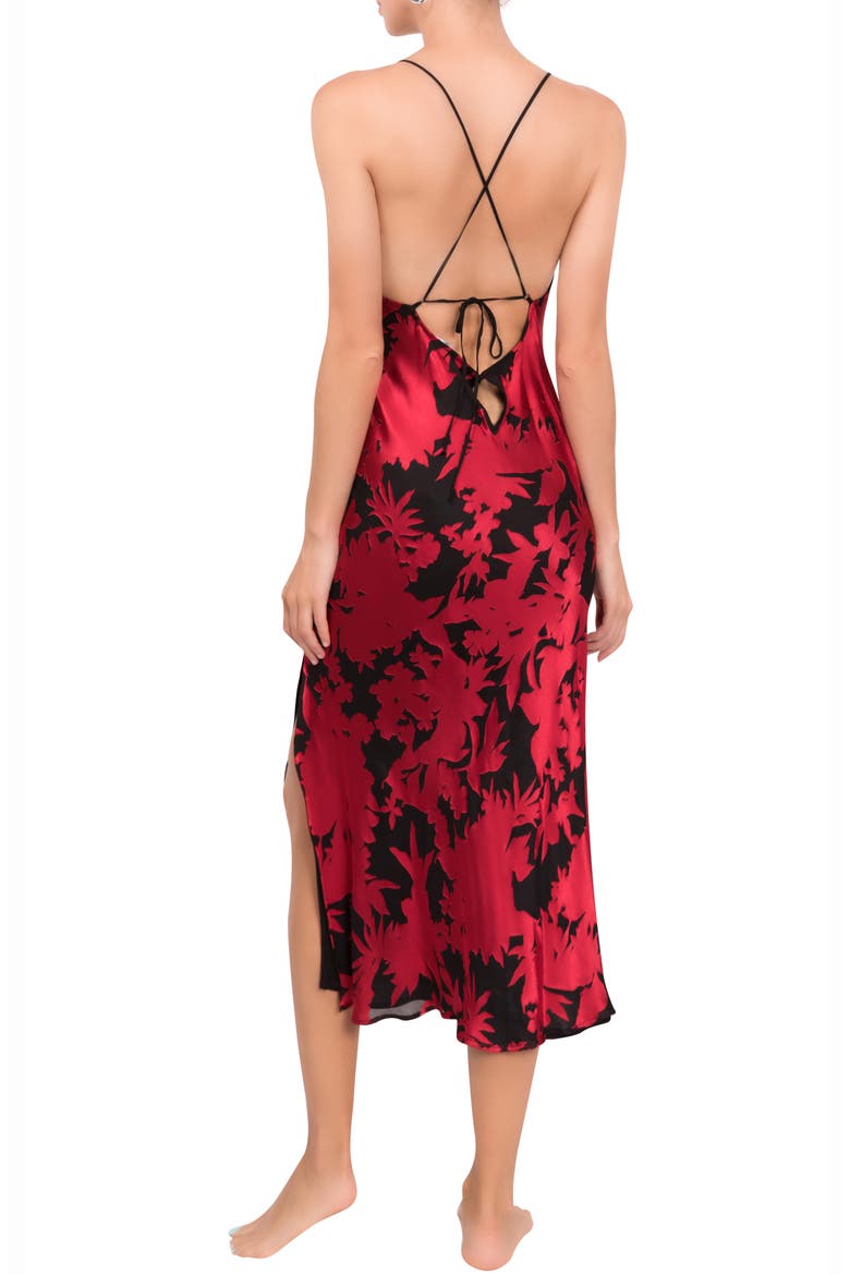 Joan Floral Strappy Nightgown, Alternate, color, RED BLACK FLORAL