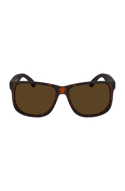 55mm Polarized Matte Square Sunglasses