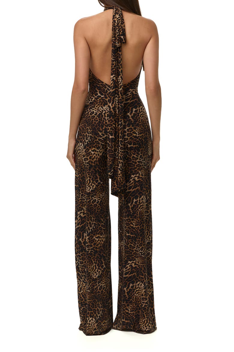 Leopard Print Wide Leg Halter Jumpsuit, Alternate, color, SPOTTED LEOPARD