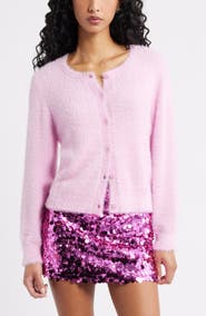 BP. Fuzzy Scoop Neck Cardigan