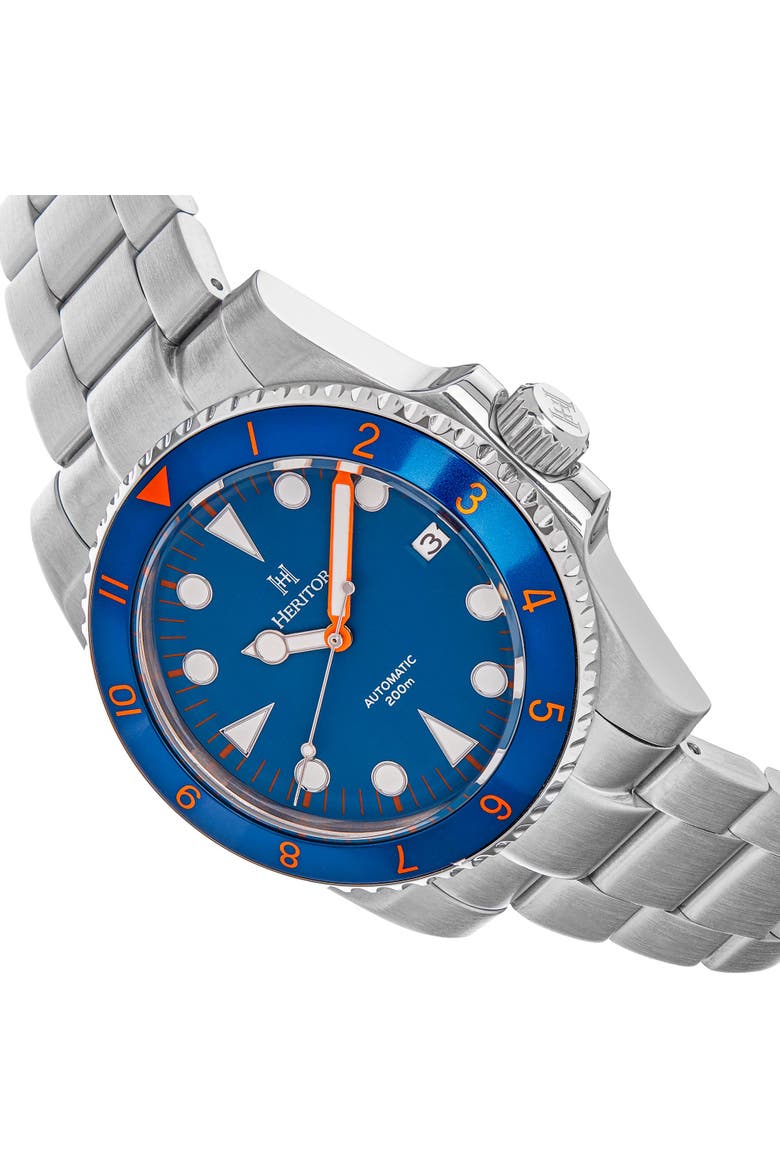 Luciano Bracelet Watch w/Date, Alternate, color, Navy