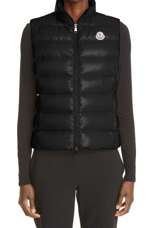 ベスト・ジレ MONCLER Women Vests 598BX 1A000 20 999 BLACK Moncler Women's x adidas Originals Bozon Down Vests in White