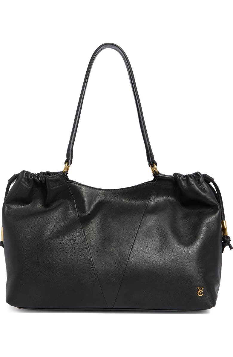 Vince Camuto Leane Leather Tote, Main, color, Black