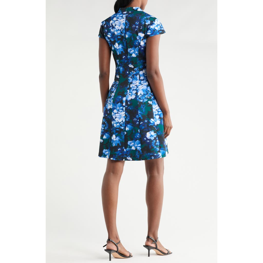 Vince Camuto Cap Sleeve Scuba Dress In Multi
