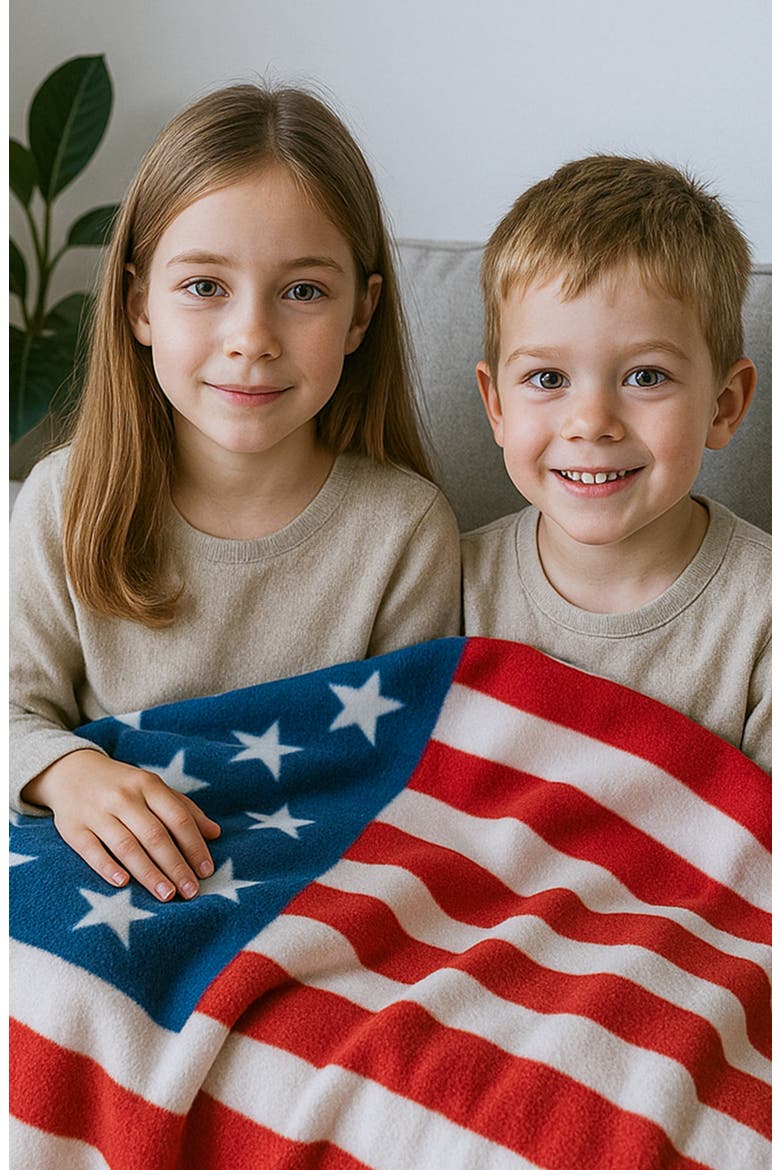 American Flag Throw Blanket, Alternate, color, RED/ WHITE/ BLUE