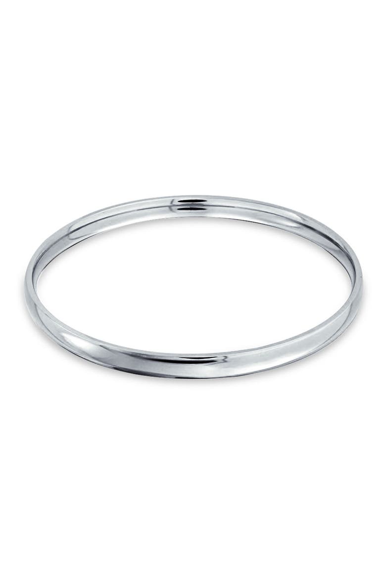 Sterling Silver Domed Stackable Bangle Bracelet, Main, color, SILVER