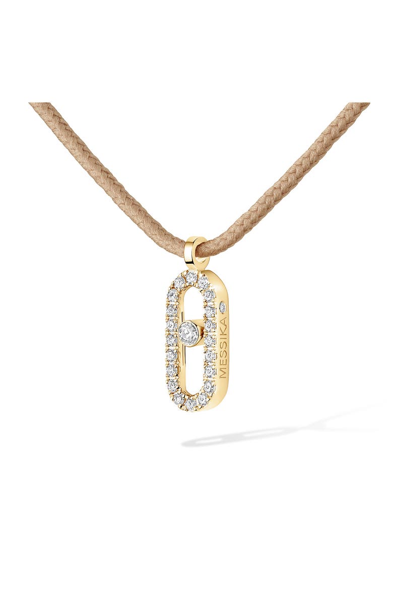 Care Diamond Pavé Pendant Cord Necklace, Alternate, color, YELLOW GOLD