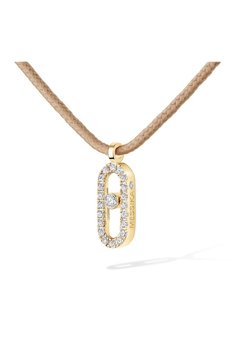 Messika Care Diamond Pavé Pendant Cord Necklace, Alternate, color, Yellow Gold