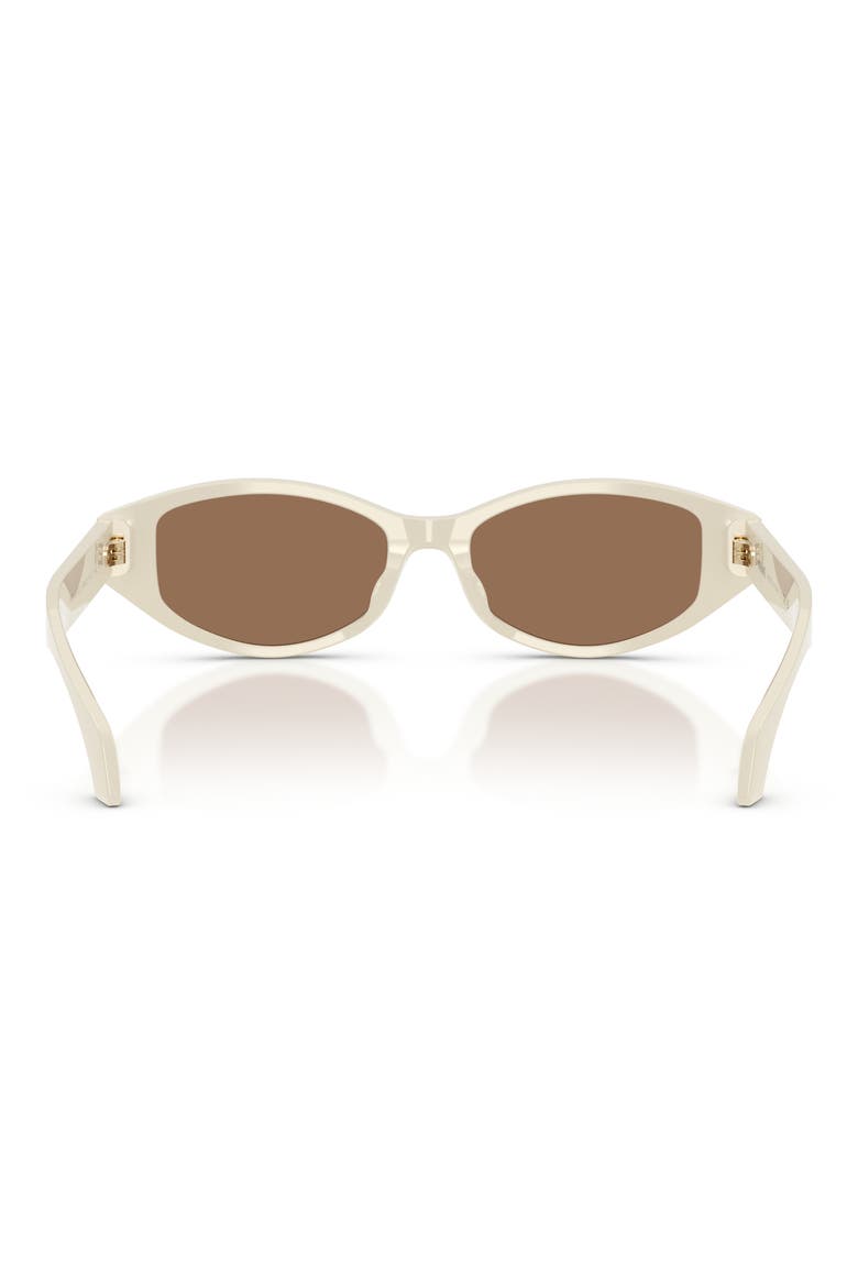 54mm Cat Eye Sunglasses, Alternate, color, WHITE TALC / DARK BROWN
