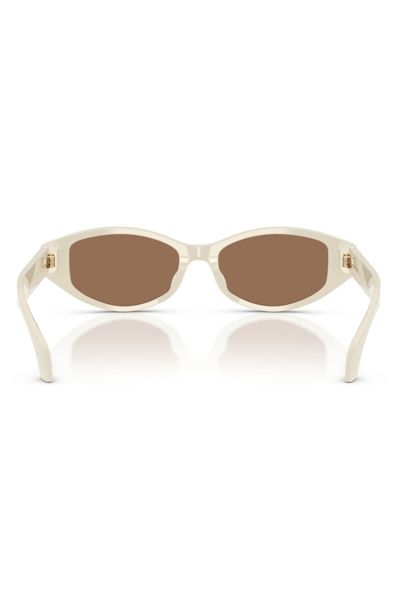 Versace 54mm Cat Eye Sunglasses, Alternate, color, White Talc / Dark Brown