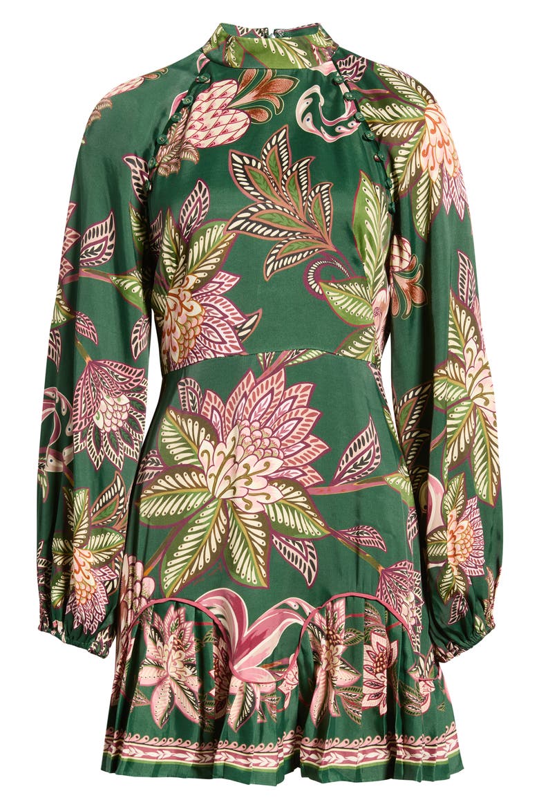 Arabesque Long Sleeve Floral Print Minidress, Alternate, color, ARABESQUE PARADISE F