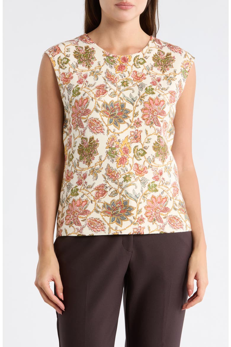 Floral Jacquard Sweater, Main, color, CHINTZ FLORAL PRINT