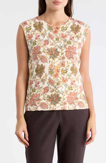 ELIE ELIE TAHARI Floral Jacquard Sweater