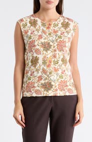 ELIE ELIE TAHARI Floral Jacquard Sweater