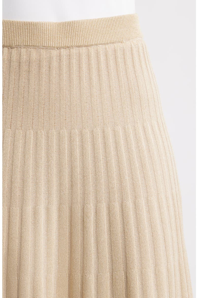 Metallic Rib Maxi Skirt, Alternate, color, BISCOTTI/GOLD