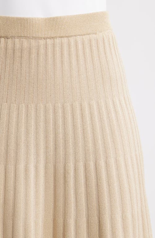 Misook Lurex Rib-knit A-line Maxi Skirt In Neutral