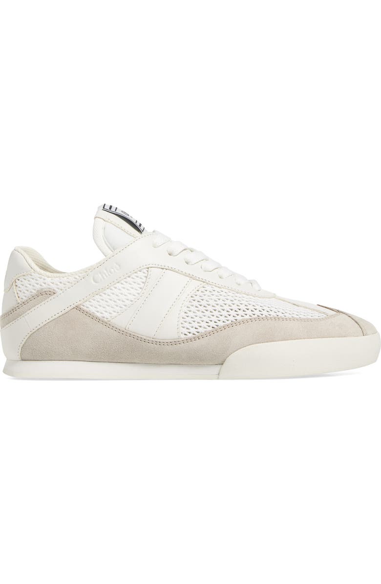Chloé Kick Leather & Mesh Sneaker, Alternate, color, Cloudy Cream