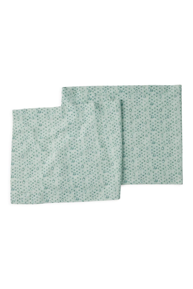 Coral Bell Print Table Runner, Main, color, SEA GREEN