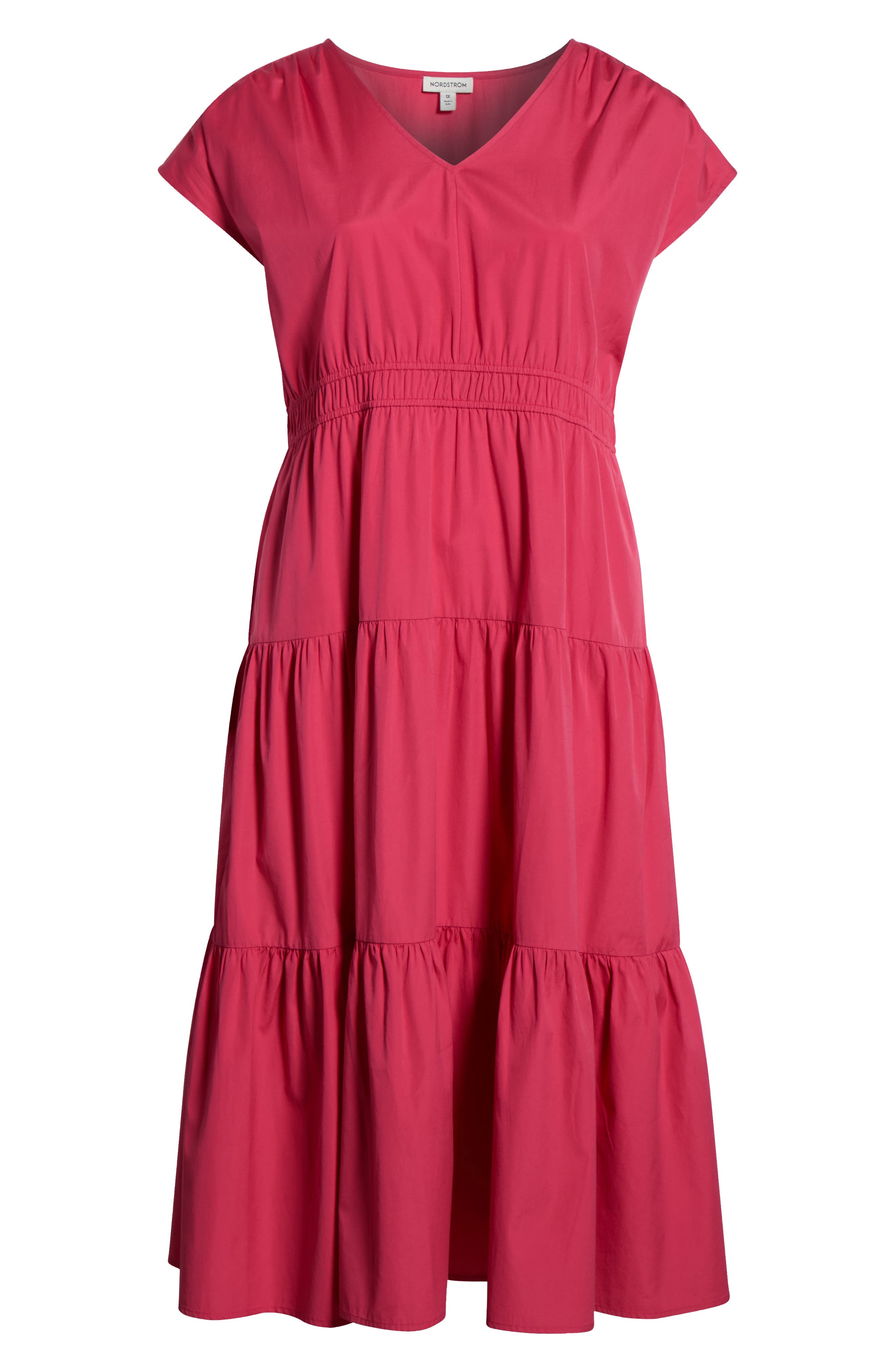 tiered cotton poplin dress Tiered Cotton Poplin Dress In Vintage Daisy Print For Women