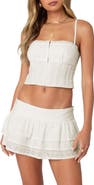 EDIKTED Josslyn Linen Corset Crop Top