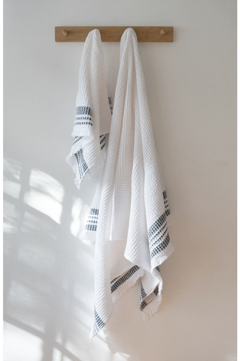 Organic Belgian Waffle Hand Towels Set of 2, Alternate, color, Ash