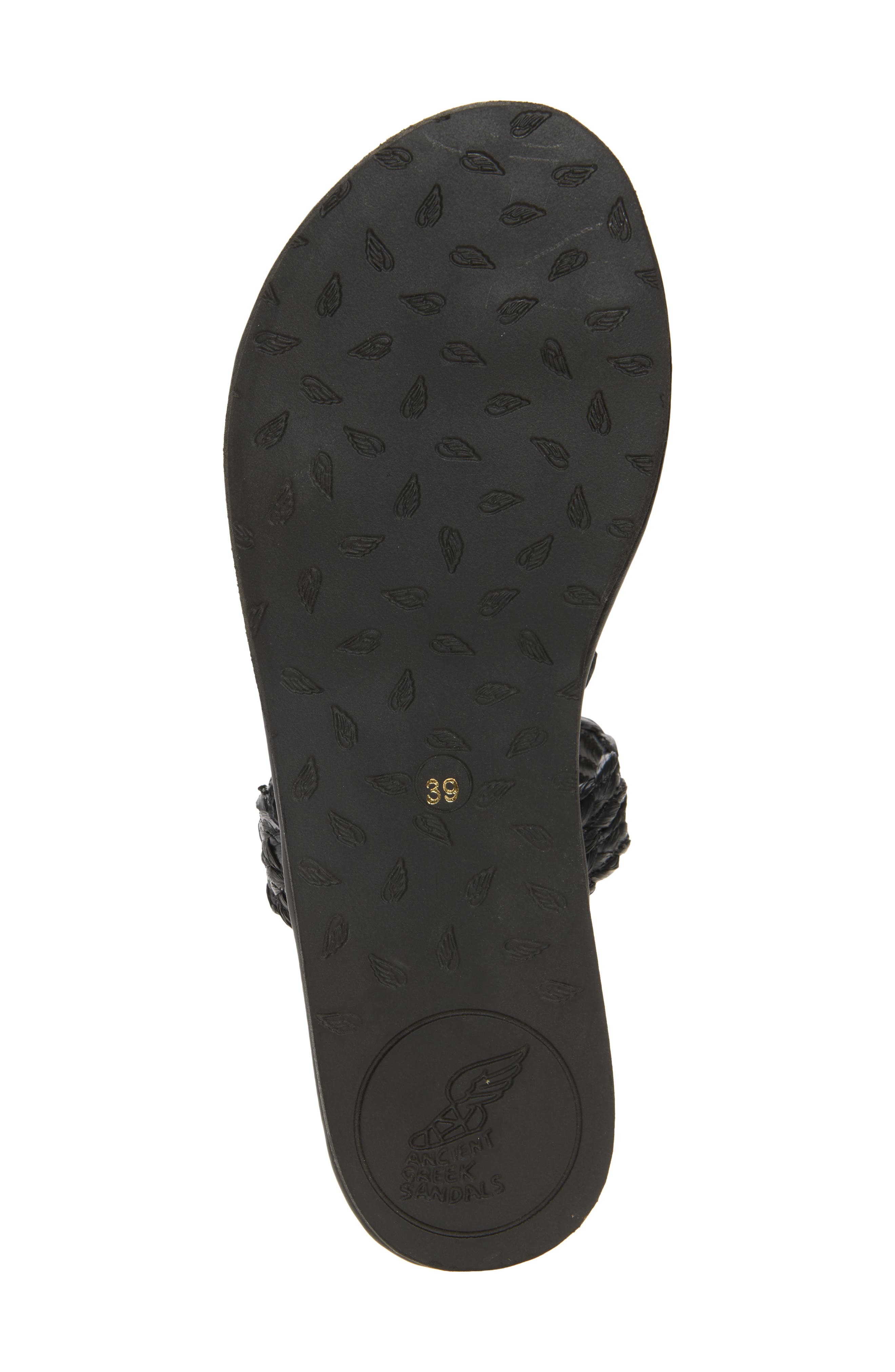 Daphnae Raffia Sandal, Alternate, color, BLACK