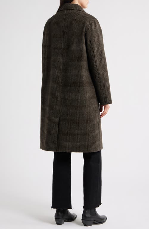 Sam Edelman Longline Coat With Inset Faux Shearling Bib In Brown
