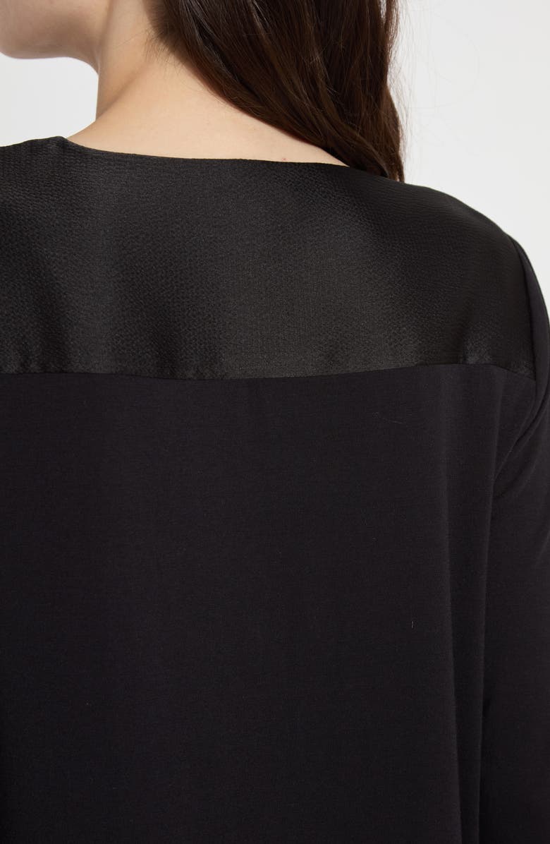 Lysse Ingrid Cowl Neck Mix Media Top, Alternate, color, Black