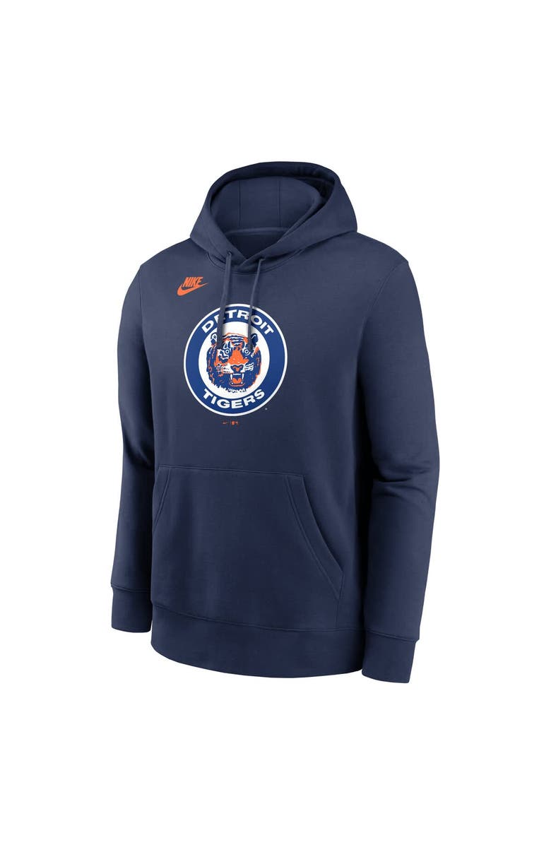 Nike Men's Nike Navy Detroit Tigers Cooperstown Collection Logo Club Pullover Hoodie, Alternate, color, Navy