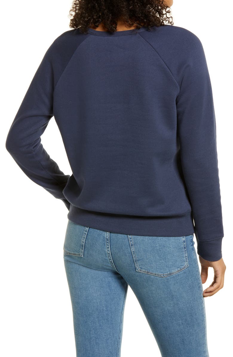 Caslon<sup>®</sup> Merry Merry Embroidered Sweatshirt, Alternate, color, 