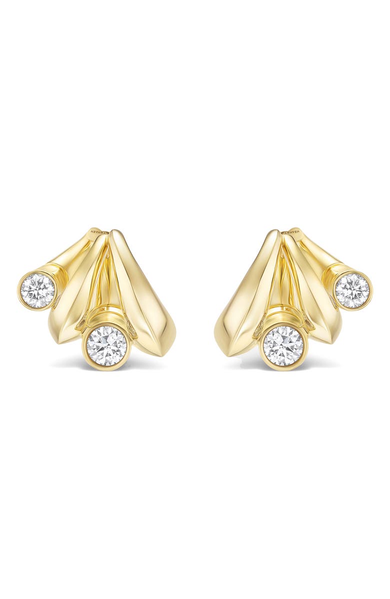 TABAYER Oera Edition 3 Diamond Cluster Hoop Earrings, Alternate, color, Yellow Gold