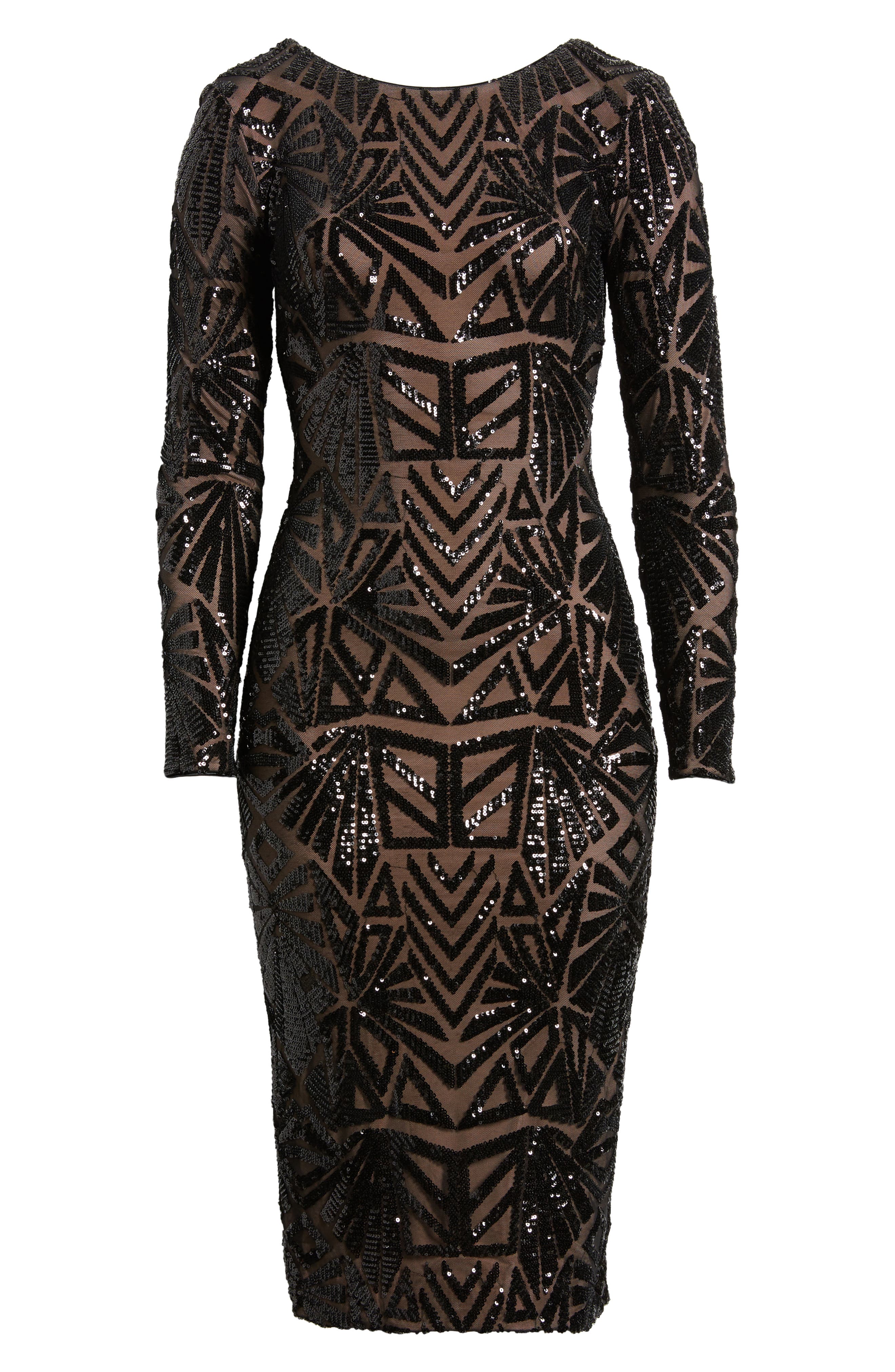 dress the population emery sequin dress Emery Dress, M / SILVER/NUDE