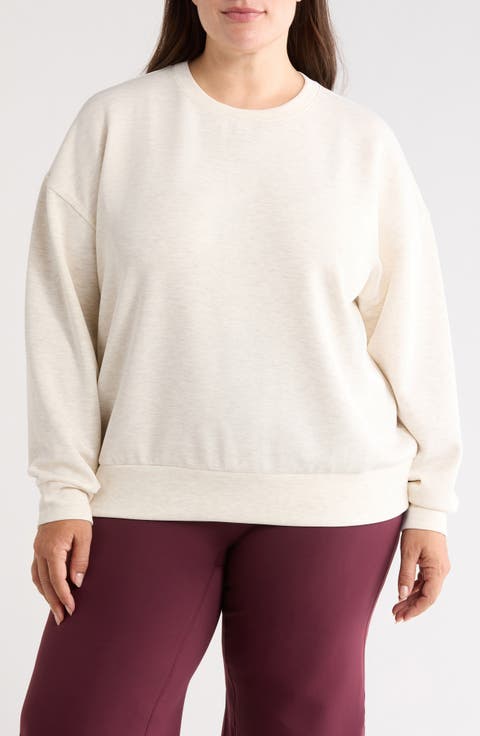 Soft Luxe Boxy Knit Crew Sweatshirt