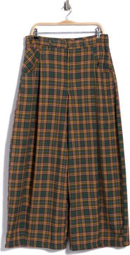 Free People About It Baggy Plaid Trousers