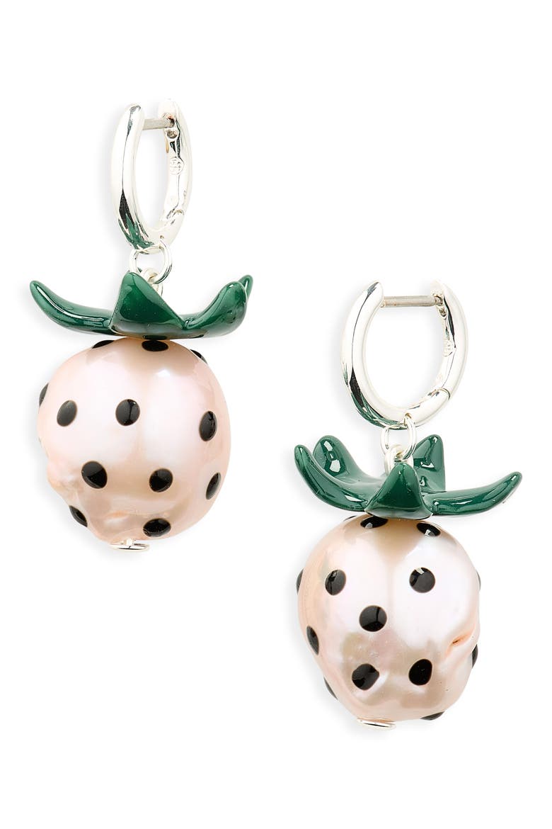 Curiosity Freshwater Pearl Strawberry Drop Earrings, Main, color, LIGHT SILVER / PINK