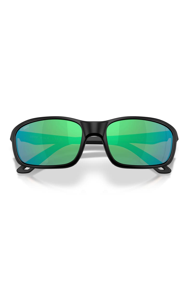 Brine II 59mm Polarized Rectangular Sunglasses, Alternate, color, BLACK / GREEN MIRROR 580G