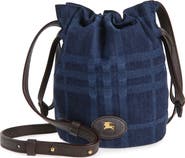 Burberry Mini Horseshoe Denim Crossbody Bucket Bag
