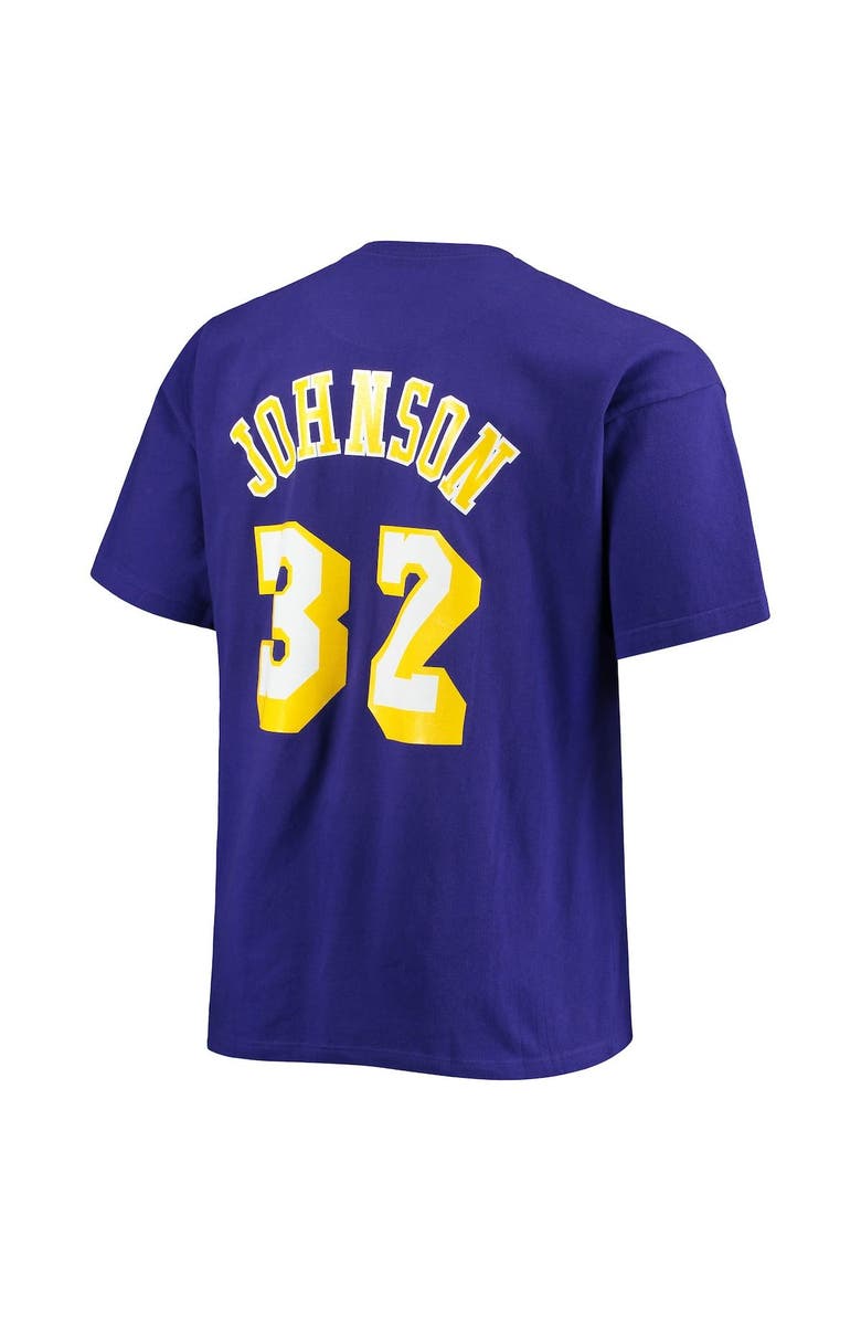 Mitchell & Ness Men's Mitchell & Ness Magic Johnson Purple Los Angeles Lakers Big & Tall Hardwood Classics Name & Number T-Shirt, Alternate, color, 