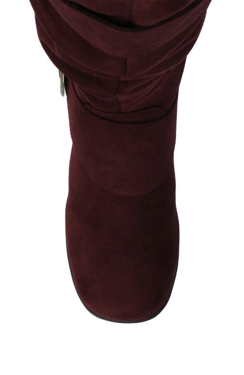 Journee Collection Jester Side Buckle Tall Boot In Burgundy