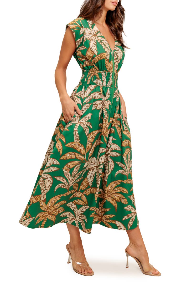 V-Neck Midi Dress