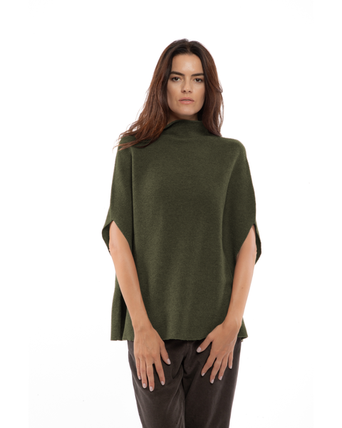 Pure Cashmere Funnel Neck Poncho
