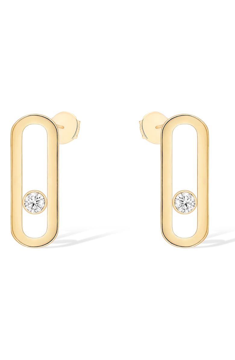 Messika Move Uno Floating Diamond Stud Earrings, Main, color, Yellow Gold